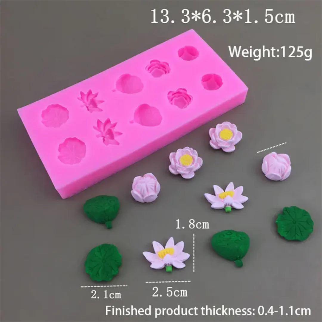 10 Cavity 3D Lotus Pond Mould