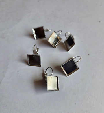 Silver small earring Base For Resin