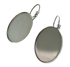 Silver Small Earring Base For Resin