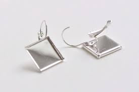 Silver small earring Base For Resin