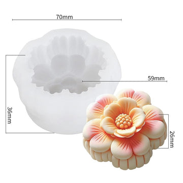 3d flower candle mould (050)
