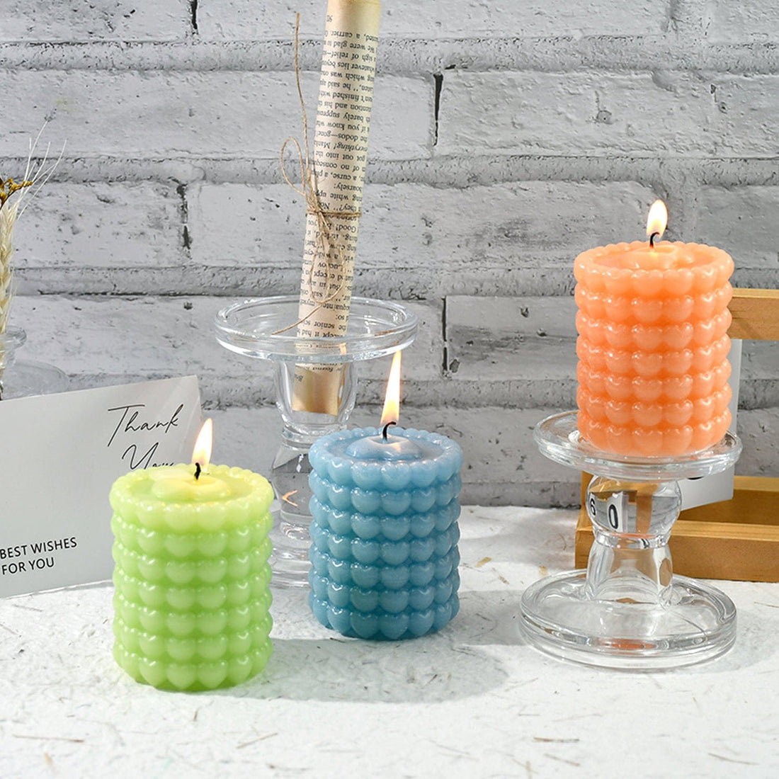 Love heart cylinder rcandle mould