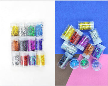 12 shades chunky glitter set