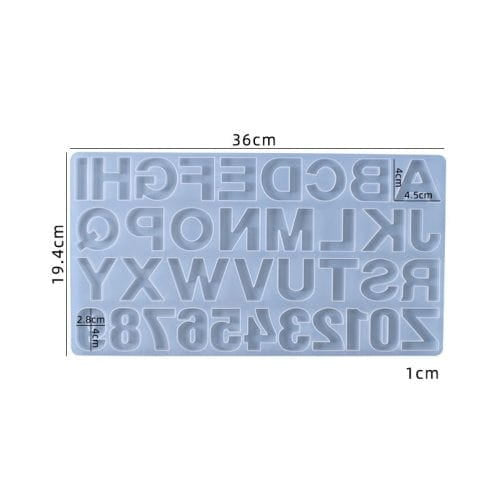 Back pour without hole alphabet Silicon Mould