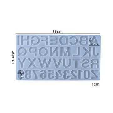 Back pour without hole alphabet Silicon Mould
