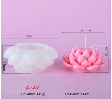 3D Lotus Candle Mould (109)