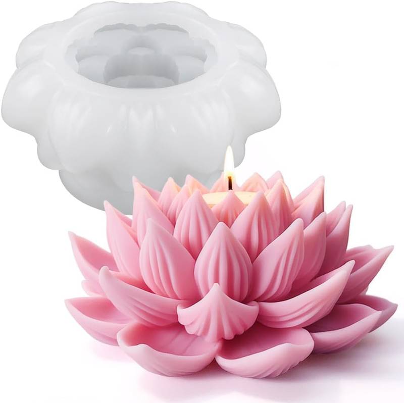 3D Lotus Candle Mould (109)