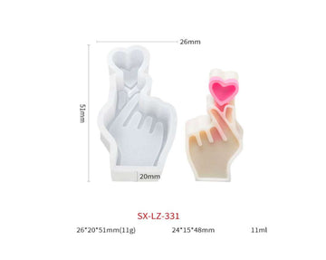 Love Heart Hand Posture Candle Mould
