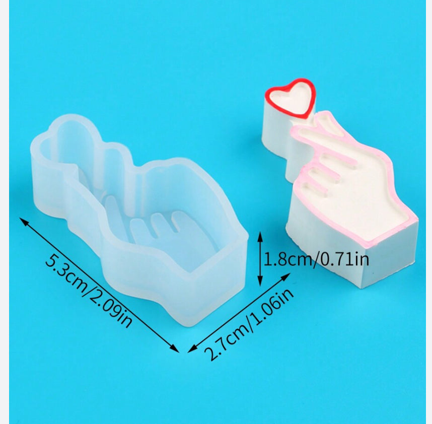 Love Heart Hand Posture Candle Mould