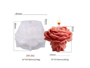 3D Rose Leaf Pillar Candle Mould (342)