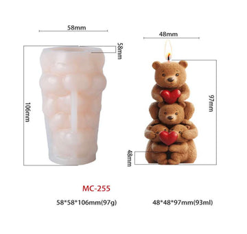 3D Teddy Bear Candle Mould (255)