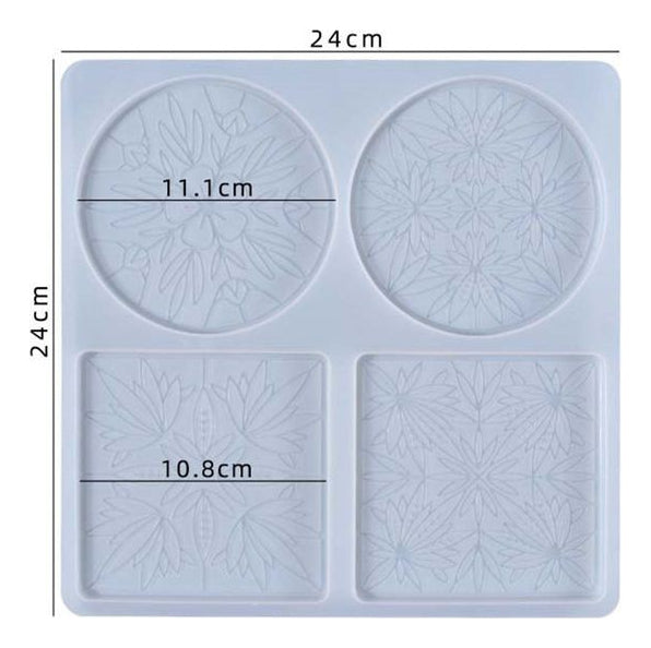 Floral Mandala Design Coaster Mould
