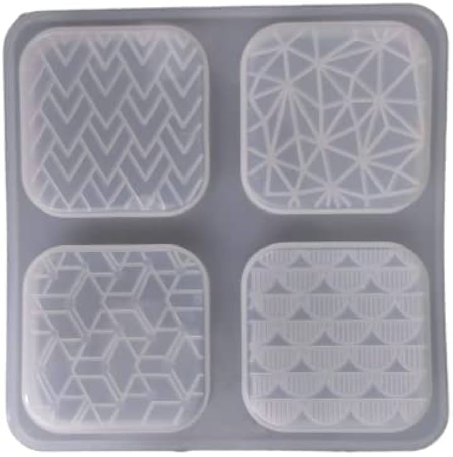 4 pieces engraved design pop socket or keychain mould