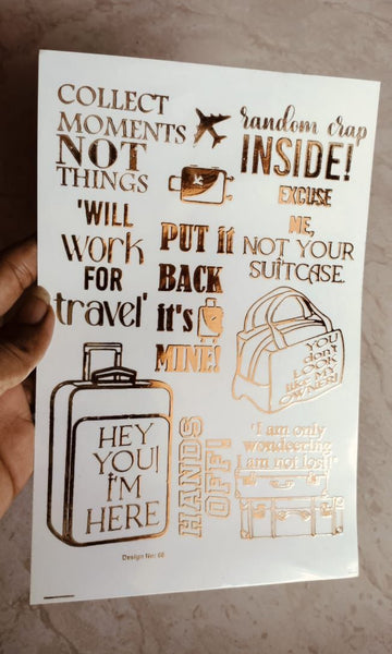 Travel tag Golden Embossed stickers