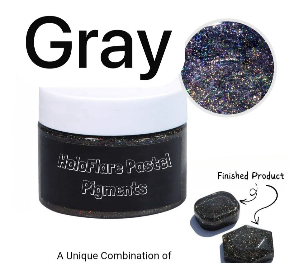 Gray Holo Flare Pastel Pigment