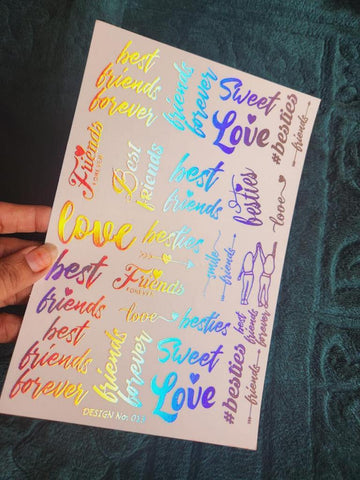 Love & Best Friends Holographic Stickers
