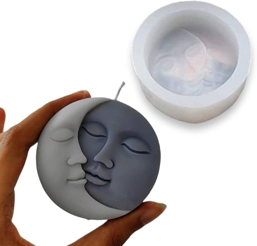 Moon Face Candle Mould