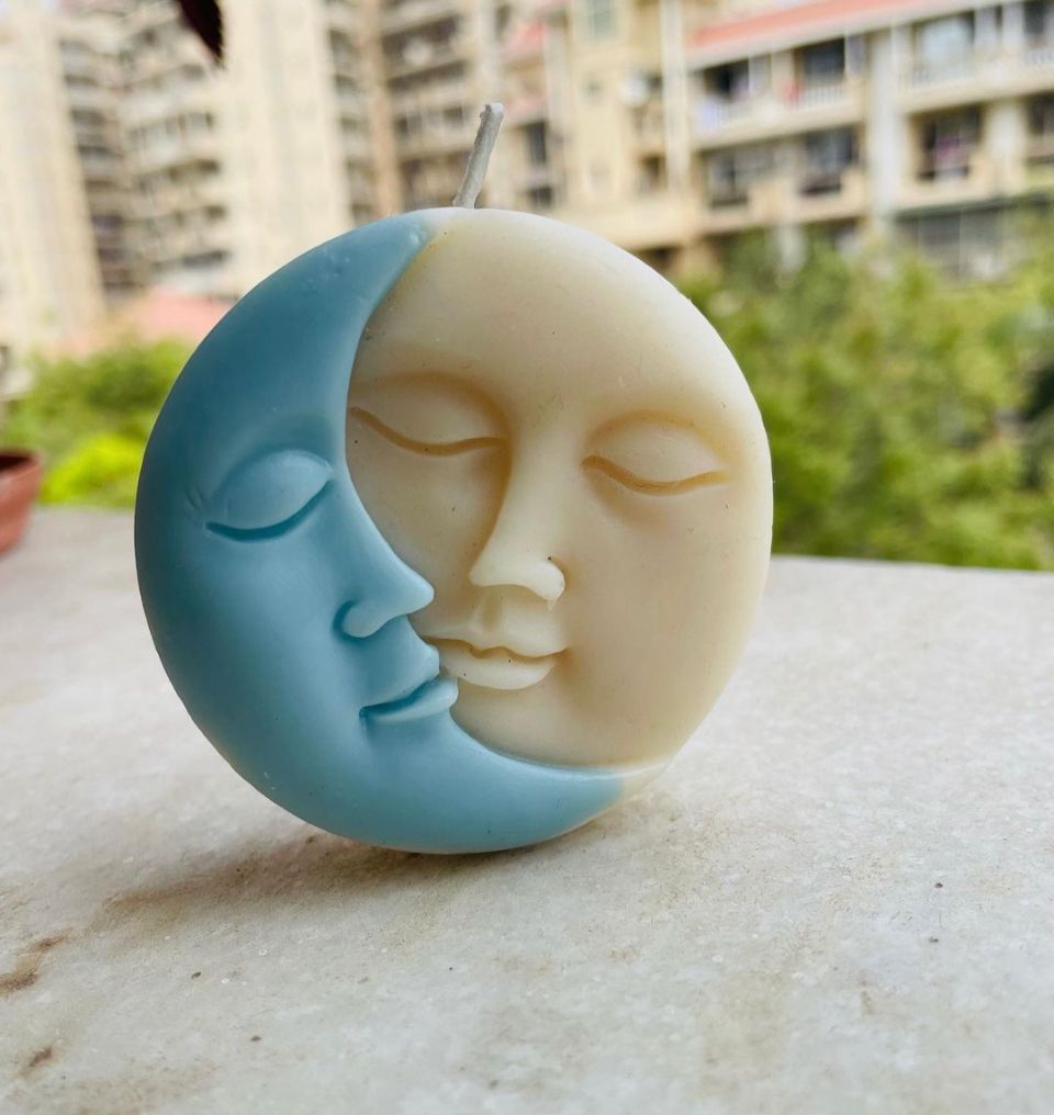 Moon Face Candle Mould