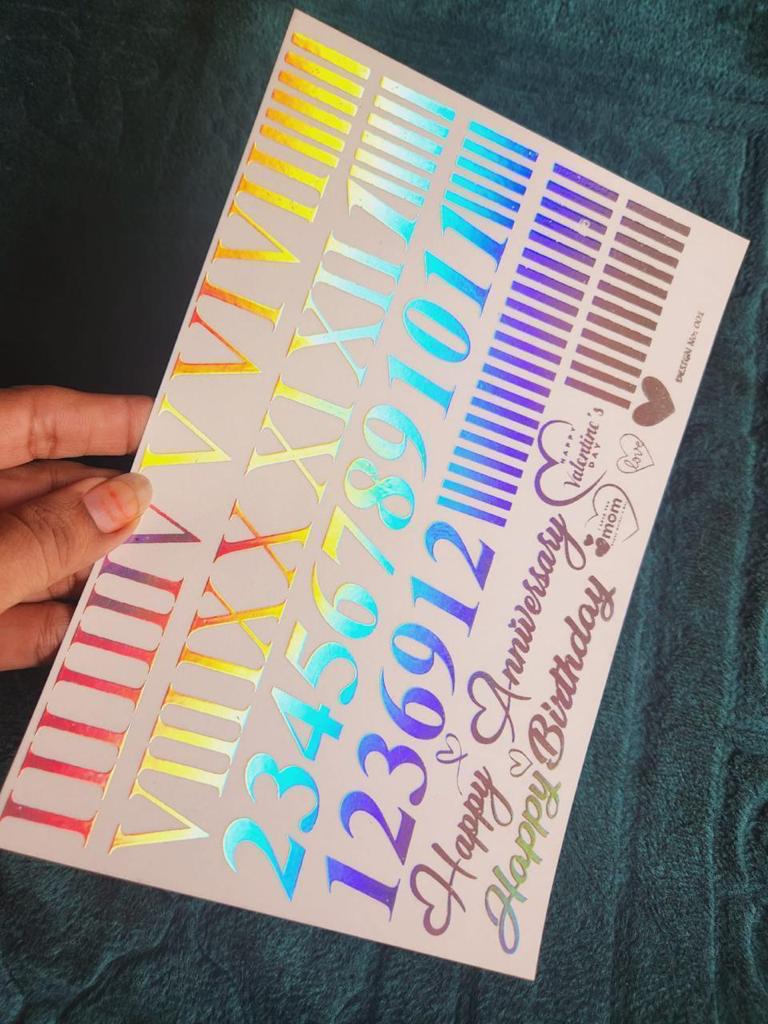 Numbers & Marraige Related Holographic Stikcers