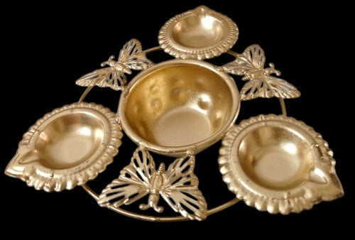 7 Inch butterfly Metal Urli For Candle