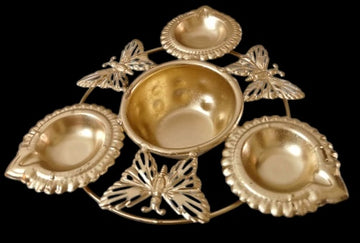 7 Inch butterfly Metal Urli For Candle