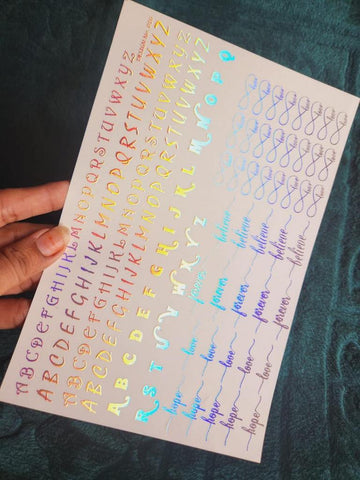 Various Albhabets Styles & Love forever Holographic Stickers
