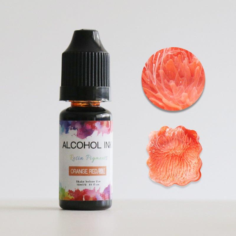 Orange Red Alcohol ink