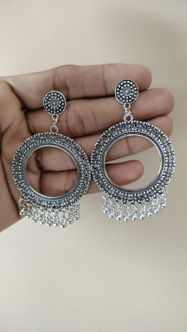Round shape jhumka base silver
