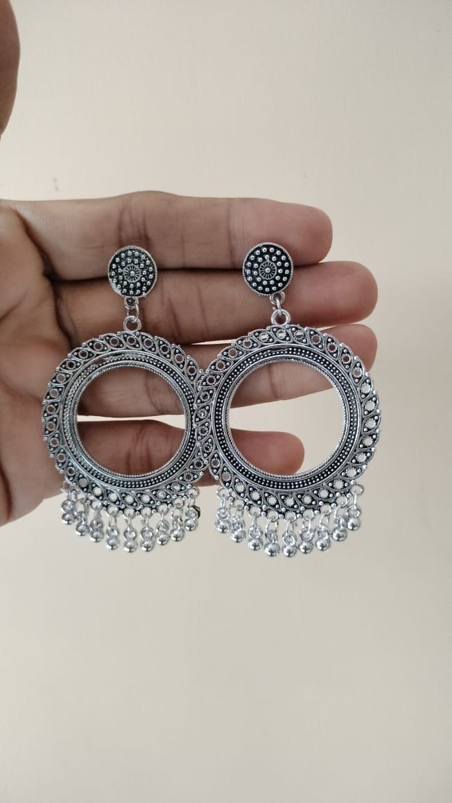 Round shape jhumka base silver