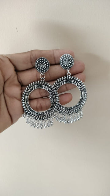 Round shape jhumka base silver