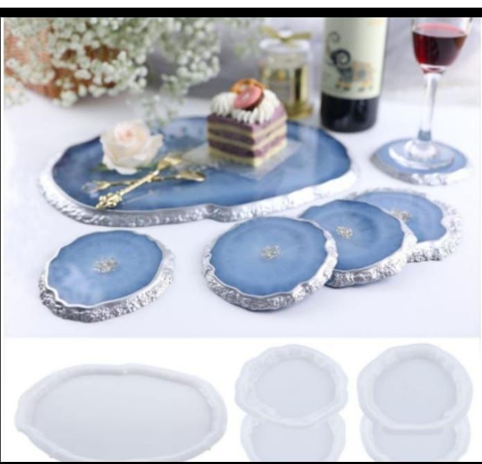 Druzy Style Tray Coaster Set
