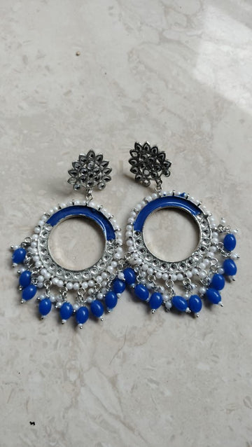 Dark Blue Chand Bali Jhumka