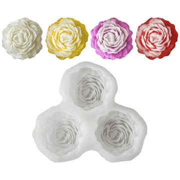 3 Cavities Peony Flower Mould