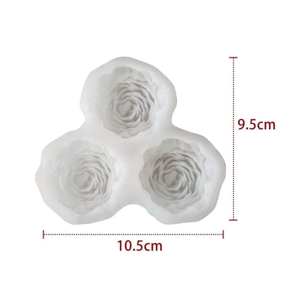 3 Cavities Peony Flower Mould