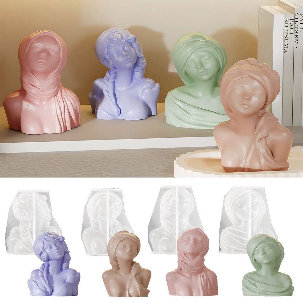 Girl Statue Candle or Concrete Mould