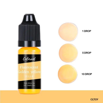 Fluorescent golden yellow candle color