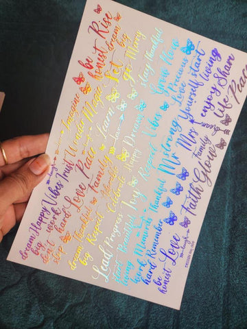 Word Dictionary Holographic Stickers