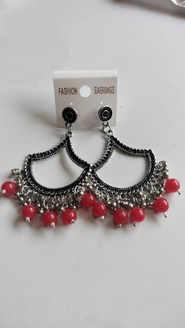 Silver Jhumka With Beads