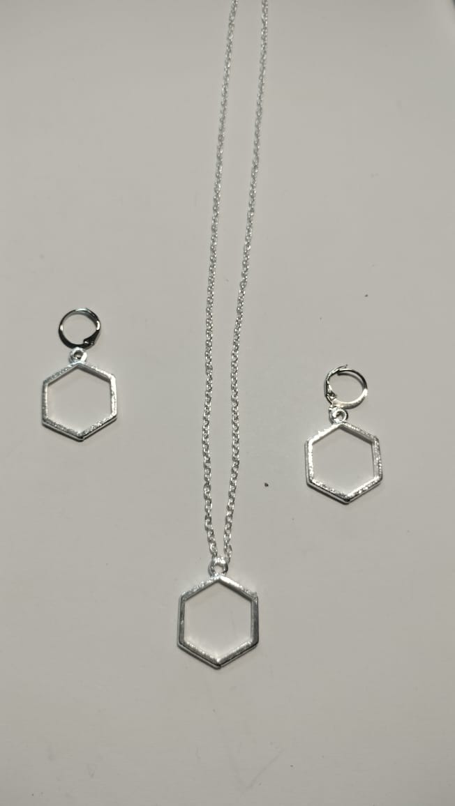 Small Earring Pendant Bezel Set silver