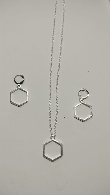 Small Earring Pendant Bezel Set silver