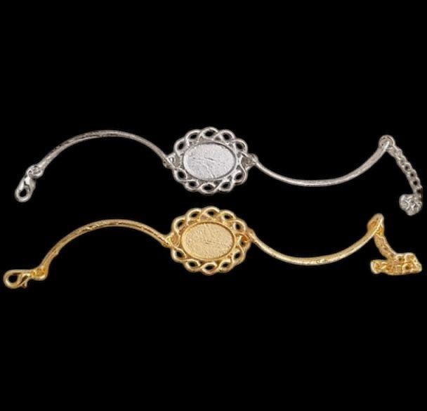 Oval 3 bracelet base for resin