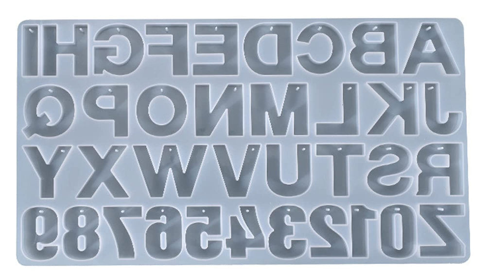 Alphabet Resin Molds Silicone with Hole