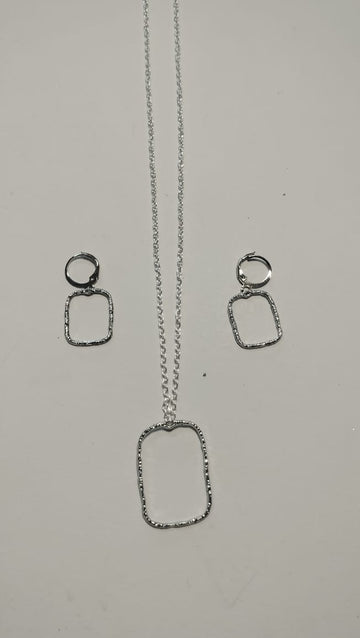 Earring Pendant Bezel Set silver