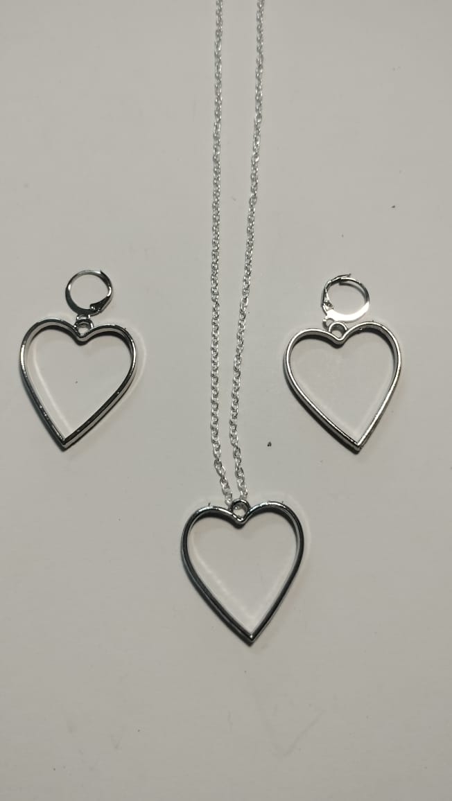 Earring Pendant Bezel Set silver