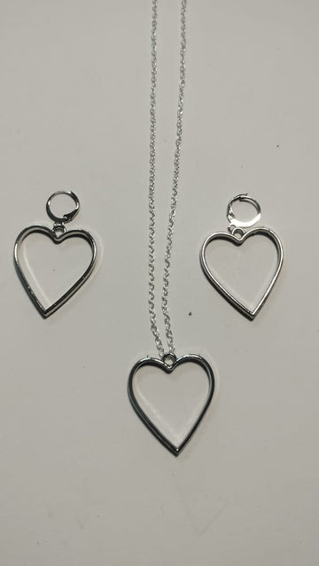 Earring Pendant Bezel Set silver