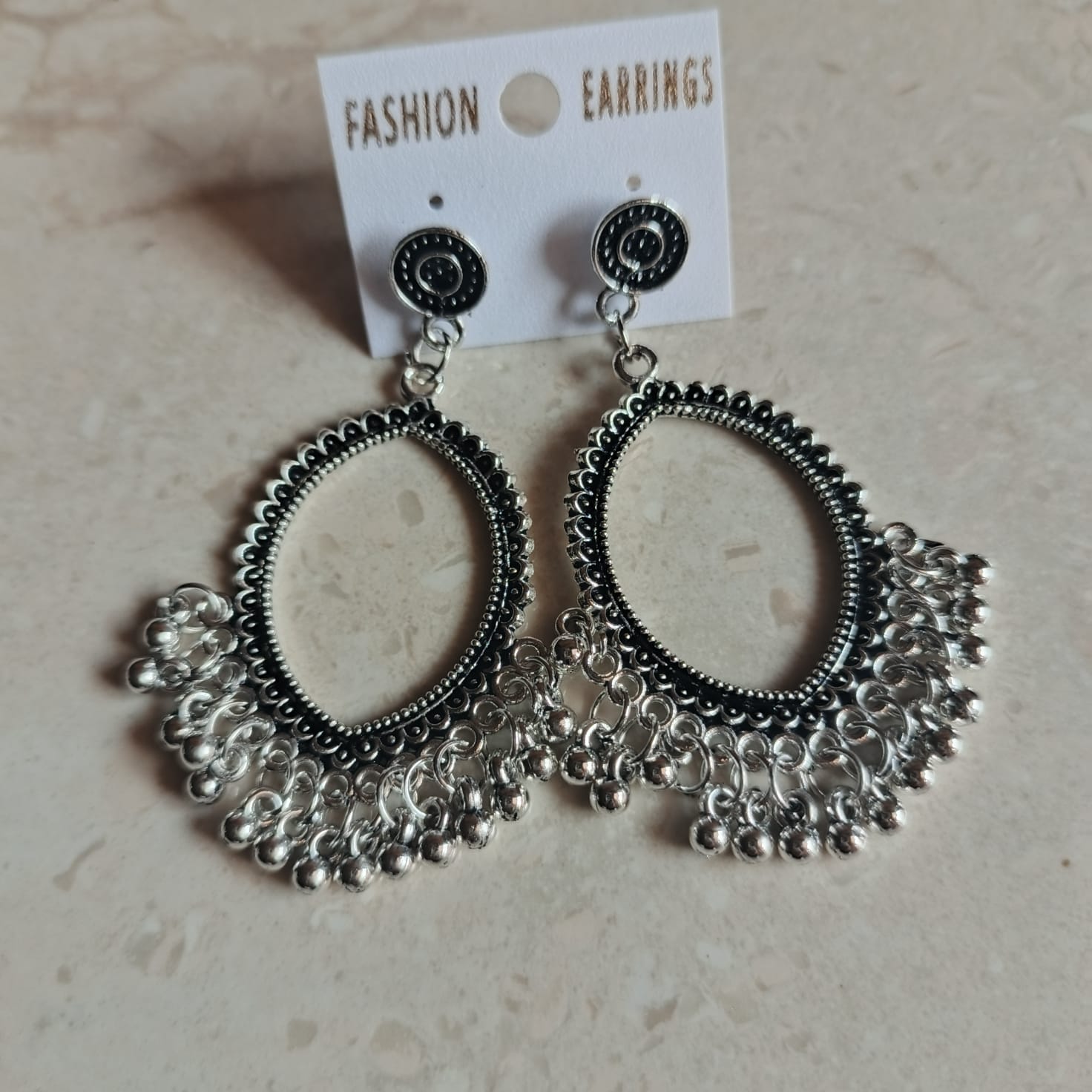 Resin Jhumka Base Silver