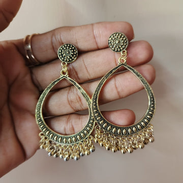 Drop shape resin jhumka base golden