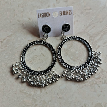 Round Resin Jhumka Base Silver