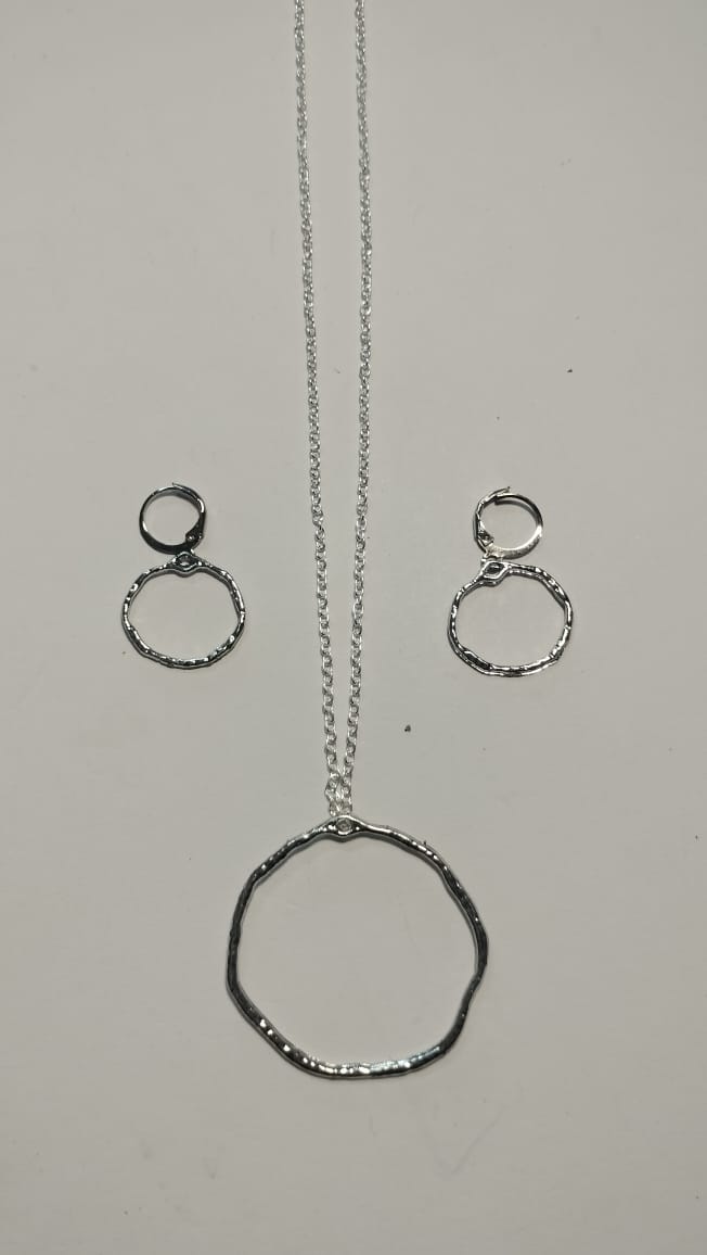 Earring Pendant Bezel Set silver