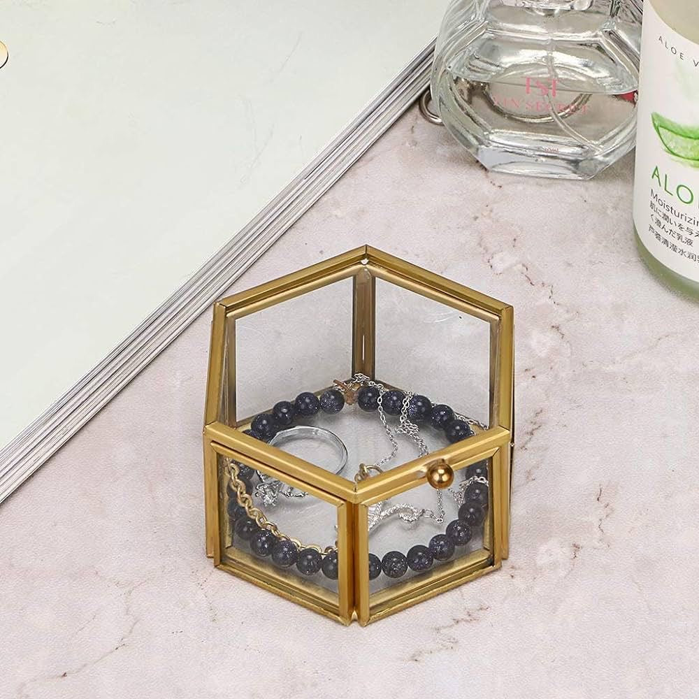 Metal hexagon ring box